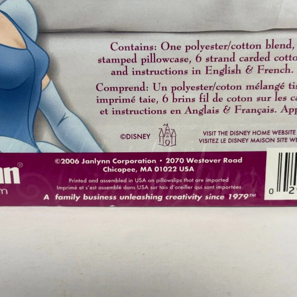 Disney Princess Cinderella Stamped Cross Stitch Pillow Case Kit Janlynn 1135-38